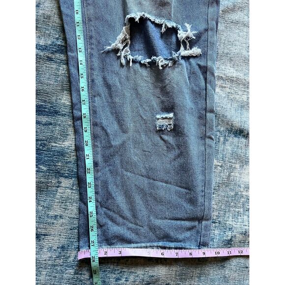 Women's Elastic Waist Super Distressed Light Denim Jeans 1X - Picture 6 of 6